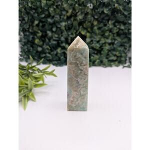 Hemimorphite point with druzy home display piece natural boho aqua blue Witch